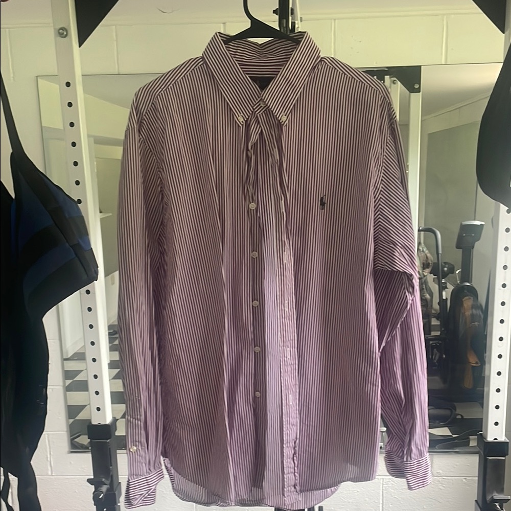 Men's Striped Shirt - Red by [Brand]